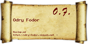 Odry Fodor névjegykártya